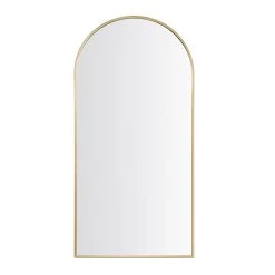 Dina Freestanding Arched Full Length Metal Frame Mirror 160 X 76 Cm, Gold Effect -Garden Store MIRR 049 GOLD WB2