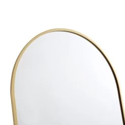 Dina Freestanding Arched Full Length Metal Frame Mirror 160 X 76 Cm, Gold Effect -Garden Store MIRR 049 GOLD detail1
