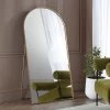 Dina Freestanding Arched Full Length Metal Frame Mirror 160 X 76 Cm, Gold Effect -Garden Store MIRR 049 GOLD main