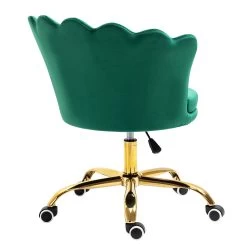 Hepburn Scalloped Swivel Chair (Green Velvet) -Garden Store MO102GREENVEL 1