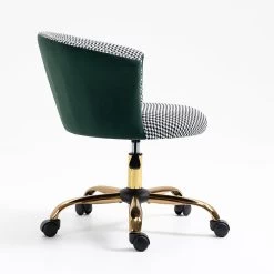 Kylie Houndstooth And Velvet Swivel Chair -Garden Store MO103HOUNDSTOOTH 3