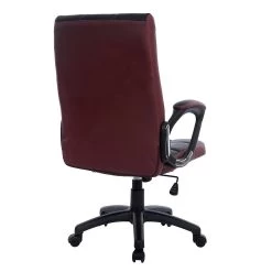 Waffle Contrasting Panels High Back PU Leather Swivel Executive Office Chair, Black & Brown -Garden Store MO39 BROWN 4