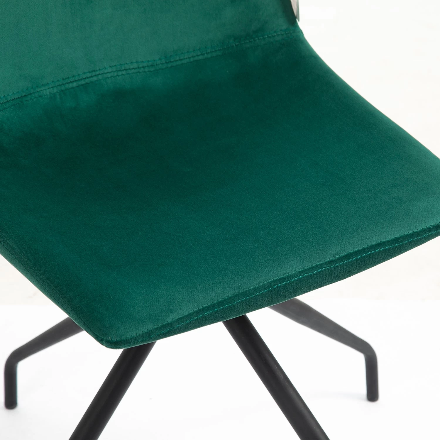 Florian Pair Of Velvet Effect Microfibre Dining Chairs In Green 10 Florian Pair Of Velvet Effect Microfibre Dining Chairs In Green - Image 8