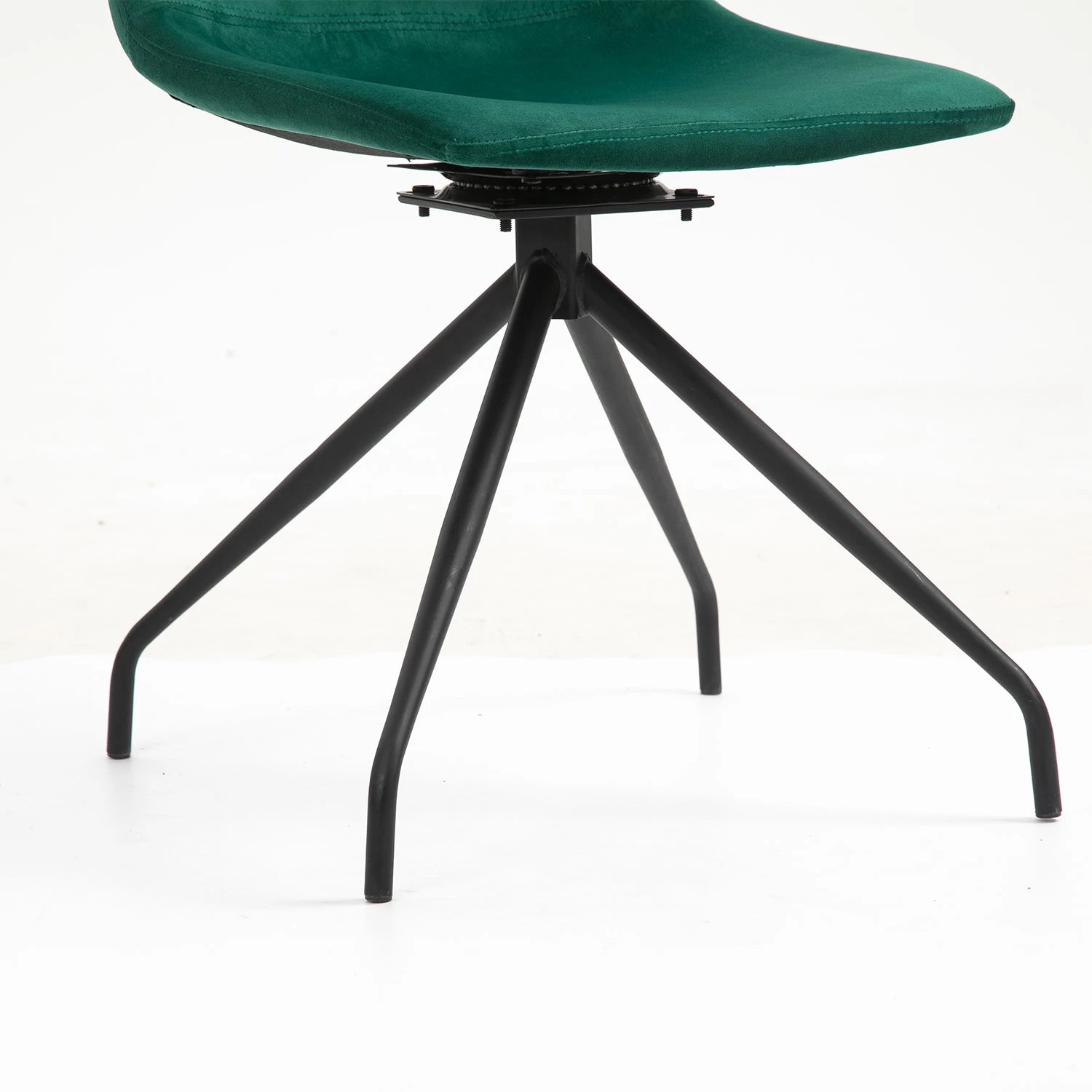 Florian Pair Of Velvet Effect Microfibre Dining Chairs In Green 12 Florian Pair Of Velvet Effect Microfibre Dining Chairs In Green - Image 10