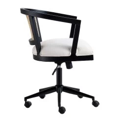 Lucia Natural Cane Swivel Desk Chair -Garden Store OCH 035 BLACK BEIGEFAB WB4