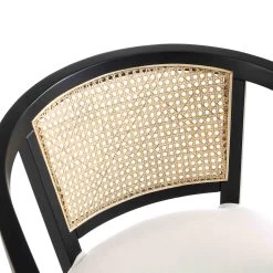 Lucia Natural Cane Swivel Desk Chair -Garden Store OCH 035 BLACK BEIGEFAB detail1