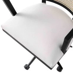 Lucia Natural Cane Swivel Desk Chair -Garden Store OCH 035 BLACK BEIGEFAB detail3