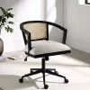Lucia Natural Cane Swivel Desk Chair -Garden Store OCH 035 BLACK BEIGEFAB main