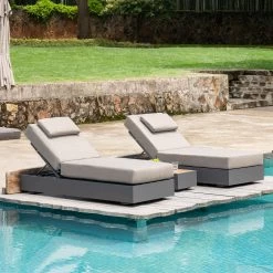 Jardin Aluminium Outdoor Sun Lounger Set, Granite -Garden Store OD ALU1 GRANITE SUNLG SET scene3