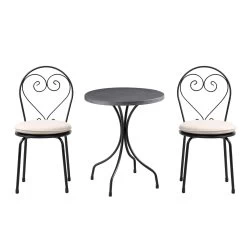 Haymes Metal Indoor And Outdoor Bistro Set -Garden Store OD BISTR 1067 BEIGE WB1