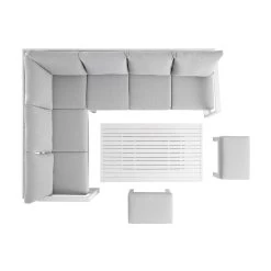 Albany Aluminium Large Corner Casual Dining Set With Rising Table, White -Garden Store OD DINE 1045 WHITE WB5