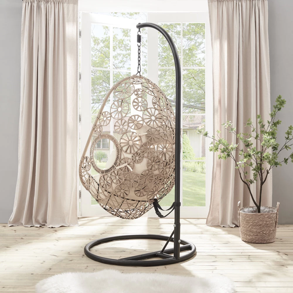 Daisy Floral Pattern Indoor Outdoor Hanging Chair 7 Daisy Floral Pattern Indoor Outdoor Hanging Chair - Image 5