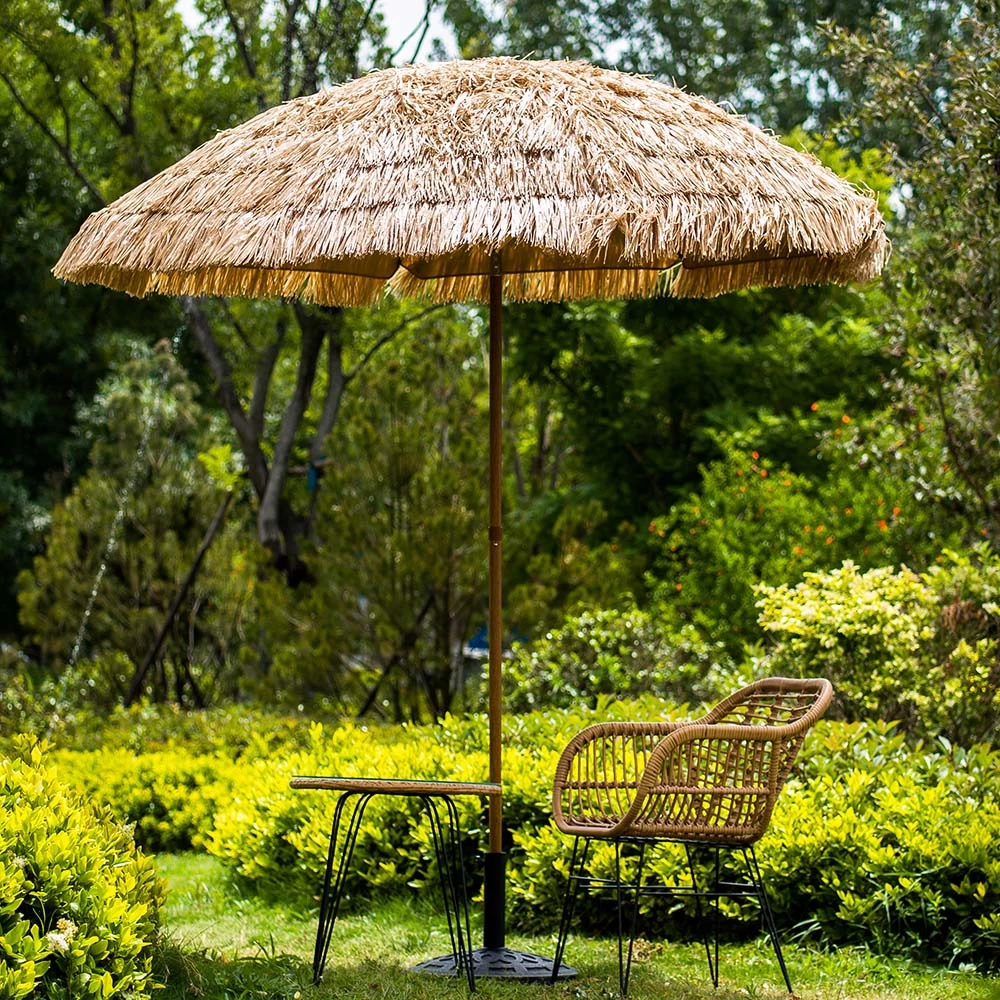 2.2M Thatch Patio Tiki Straw Parasol With Aluminium Tilt 4 2.2M Thatch Patio Tiki Straw Parasol With Aluminium Tilt - Image 2