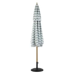 Fabienne Sage Green And White Striped 3M Double Top Crank And Tilt Parasol -Garden Store OD PRSL 42 GREENSTRIPE WB3