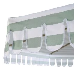 Fabienne Sage Green And White Striped 3M Double Top Crank And Tilt Parasol -Garden Store OD PRSL 42 GREENSTRIPE detail2