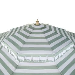 Fabienne Sage Green And White Striped 3M Double Top Crank And Tilt Parasol -Garden Store OD PRSL 42 GREENSTRIPE detail3
