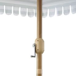 Fabienne Sage Green And White Striped 3M Double Top Crank And Tilt Parasol -Garden Store OD PRSL 42 GREENSTRIPE detail4