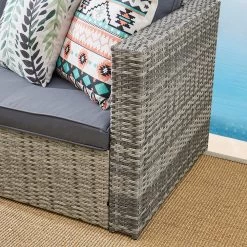 Troy Corner Rattan Garden Sofa Set With Table -Garden Store OD SF 005 GREY detail1