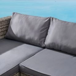 Troy Corner Rattan Garden Sofa Set With Table -Garden Store OD SF 005 GREY detail2