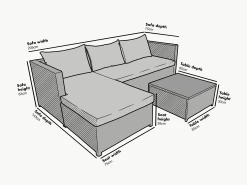 Troy Corner Rattan Garden Sofa Set With Table -Garden Store OD SF 005 size