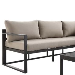 Albany Aluminium Corner Sofa Set With Reclining Back And Coffee Table, Taupe -Garden Store OD SF 1023 TAUPE detail1