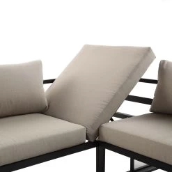 Albany Aluminium Corner Sofa Set With Reclining Back And Coffee Table, Taupe -Garden Store OD SF 1023 TAUPE detail2