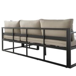Albany Aluminium Corner Sofa Set With Reclining Back And Coffee Table, Taupe -Garden Store OD SF 1023 TAUPE detail4