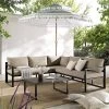 Albany Aluminium Corner Sofa Set With Reclining Back And Coffee Table, Taupe -Garden Store OD SF 1023 TAUPE main