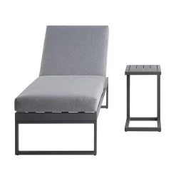 Albany Aluminium Sun Lounger, Grey -Garden Store OD SLG 155 GREY WB4