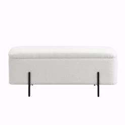 Jed Ecru Boucle 120cm Large Storage Ottoman Bench 16 Jed Ecru Boucle 120cm Large Storage Ottoman Bench -Garden Store OTTO 2245 ECRUBOUCLE WB1