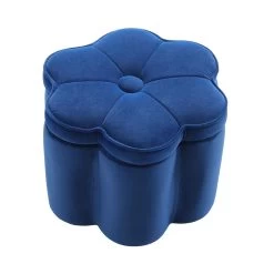 Pollie Navy Velvet Storage Stool 13 Pollie Navy Velvet Storage Stool -Garden Store POUF 291 NAVY VEL WB1