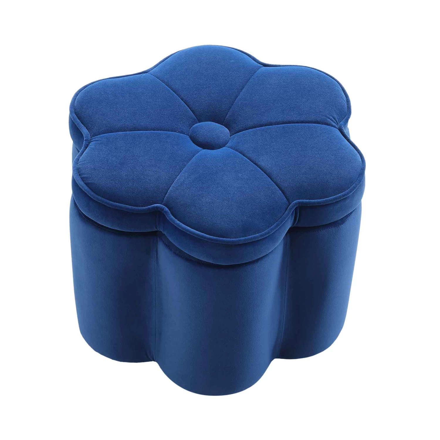 Pollie Navy Velvet Storage Stool 5 Pollie Navy Velvet Storage Stool - Image 3