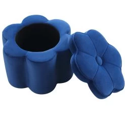 Pollie Navy Velvet Storage Stool 14 Pollie Navy Velvet Storage Stool -Garden Store POUF 291 NAVY VEL WB2