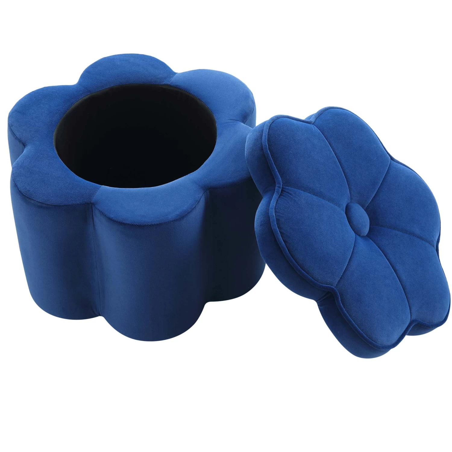 Pollie Navy Velvet Storage Stool 6 Pollie Navy Velvet Storage Stool - Image 4