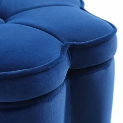 Pollie Navy Velvet Storage Stool 18 Pollie Navy Velvet Storage Stool -Garden Store POUF 291 NAVY VEL detail1