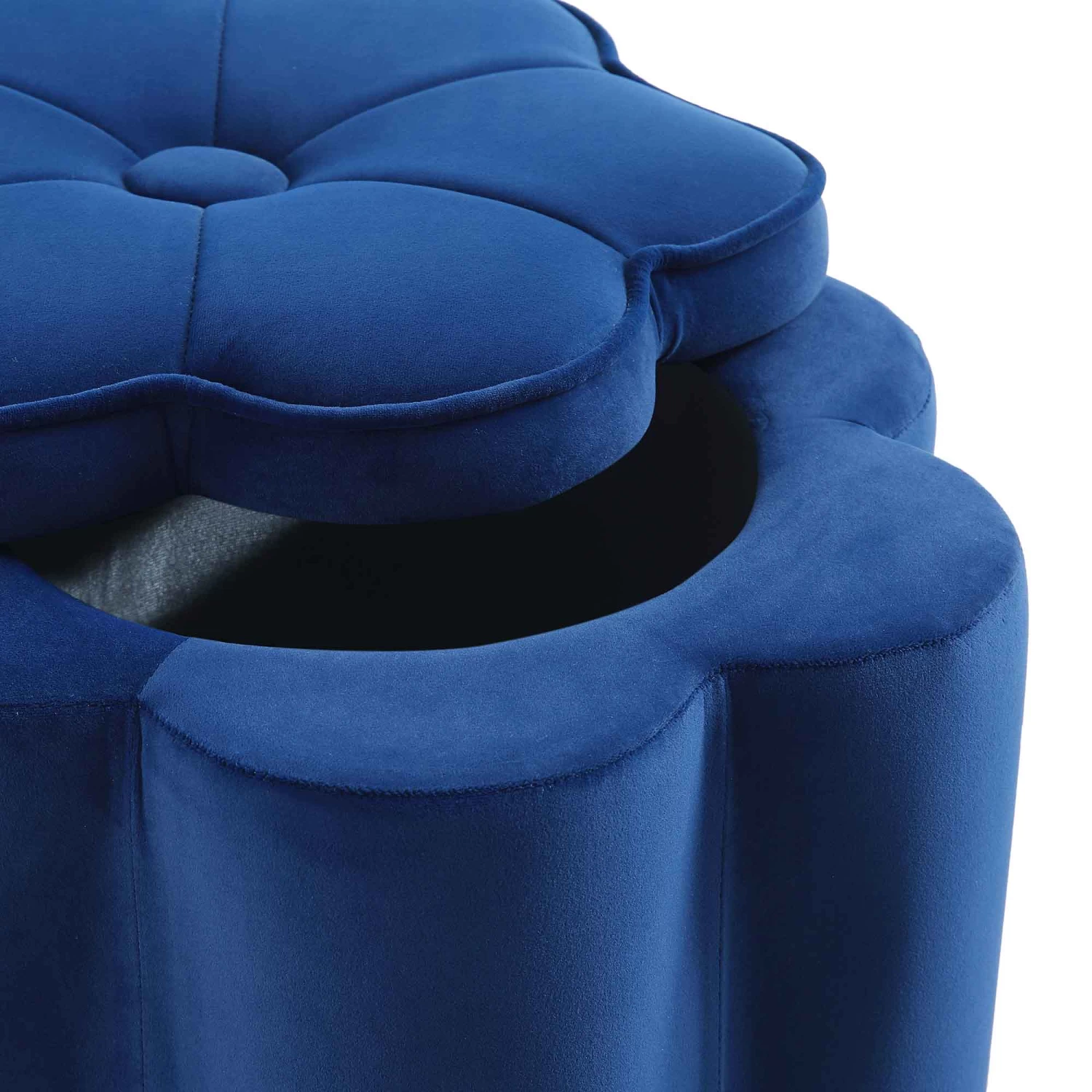 Pollie Navy Velvet Storage Stool 11 Pollie Navy Velvet Storage Stool - Image 9