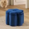 Pollie Navy Velvet Storage Stool -Garden Store POUF 291 NAVY VEL main