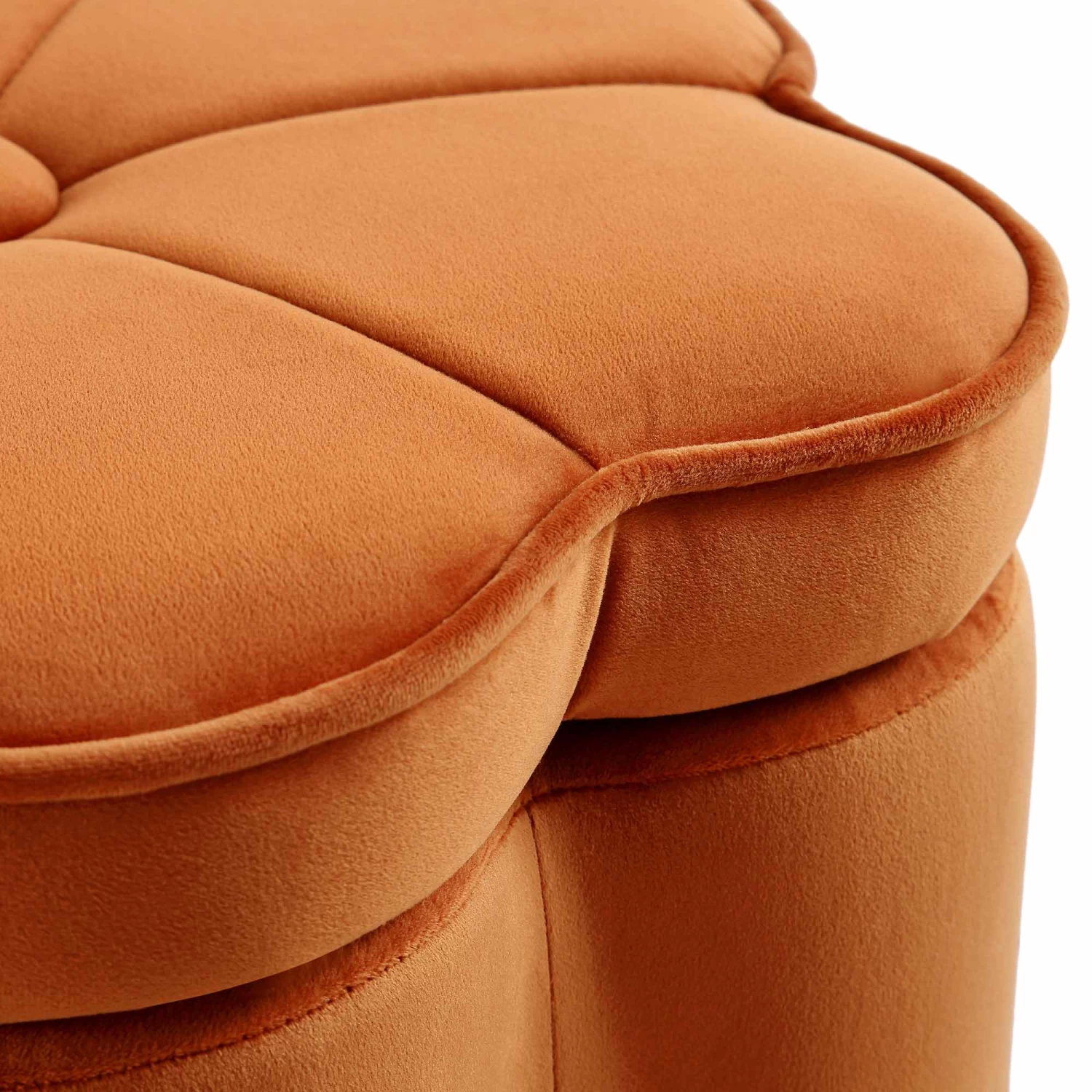 Pollie Orange Velvet Storage Stool 10 Pollie Orange Velvet Storage Stool - Image 8