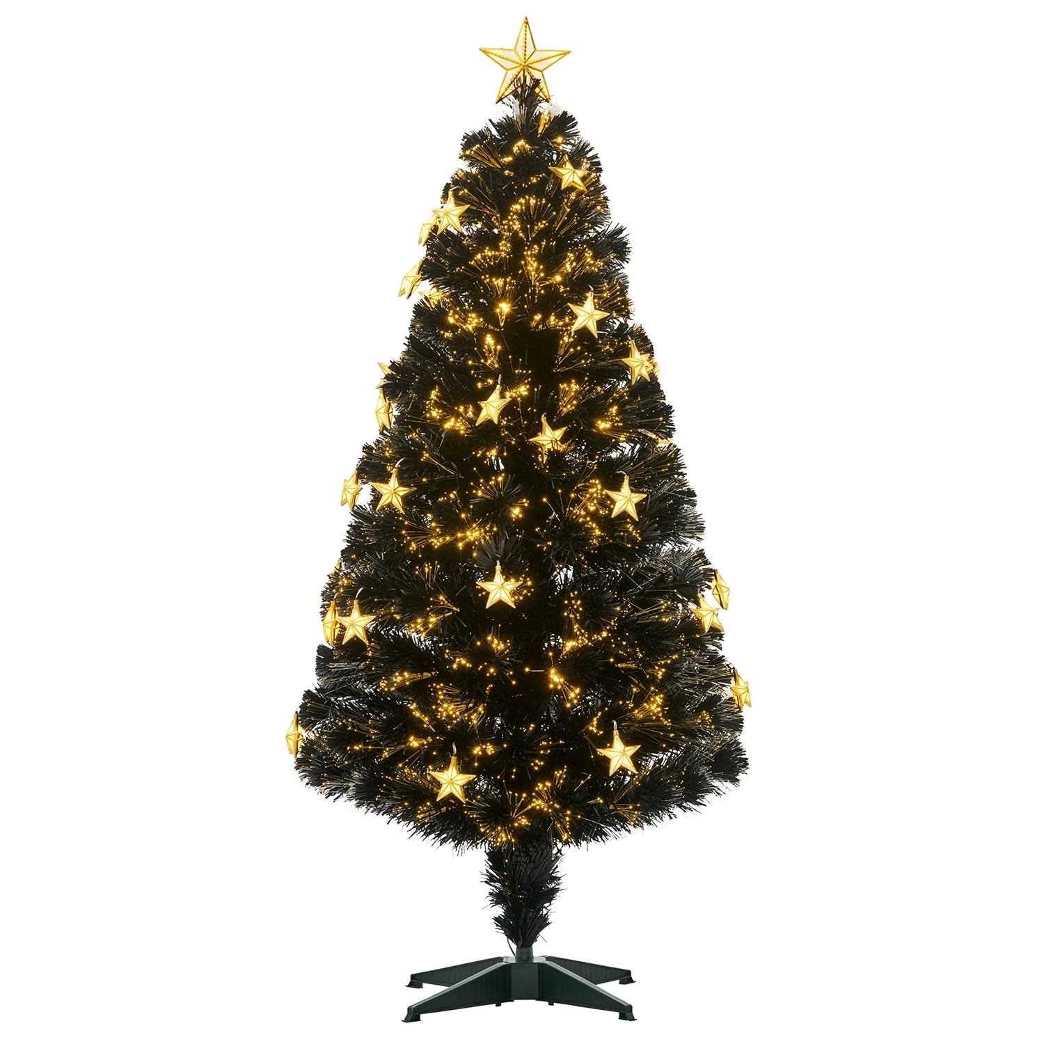 Fibre Optic Artificial Black Pine Christmas Tree With Pre-lit Warm White LED Lights (4ft To 6ft) 4 Fibre Optic Artificial Black Pine Christmas Tree With Pre-lit Warm White LED Lights (4ft To 6ft) - Image 2