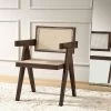 Jeanne Dark Walnut Cane Rattan Solid Beech Wood Dining Chair -Garden Store XN 1933C DARKWALNUT main