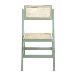 Frances Set Of 2 Folding Cane Rattan Chairs, Mint -Garden Store XN 2054 SAGE 2P WB2