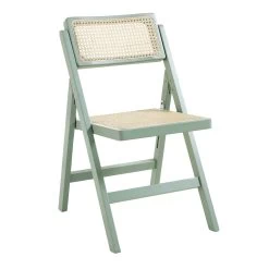 Frances Set Of 2 Folding Cane Rattan Chairs, Mint -Garden Store XN 2054 SAGE 2P WB3