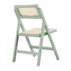 Frances Set Of 2 Folding Cane Rattan Chairs, Mint -Garden Store XN 2054 SAGE 2P WB7