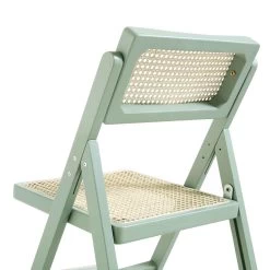 Frances Set Of 2 Folding Cane Rattan Chairs, Mint -Garden Store XN 2054 SAGE 2P detail3