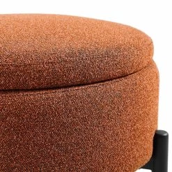 Amboise Round Storage Pouffe, Brick Boucle -Garden Store XRSF 2183 BRICK BOU STOOL detail1