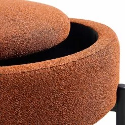 Amboise Round Storage Pouffe, Brick Boucle -Garden Store XRSF 2183 BRICK BOU STOOL detail2