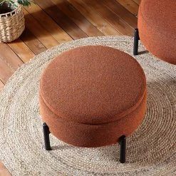 Amboise Round Storage Pouffe, Brick Boucle -Garden Store XRSF 2183 BRICK BOU STOOL scene2