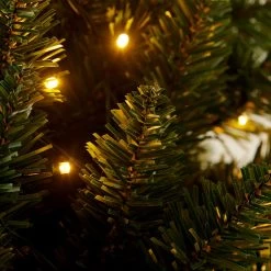Pre-lit Artificial Green Spruce Christmas Tree With Warm White LED Lights (5ft To 8ft) -Garden Store XSMR 03 GRNWLED detail2