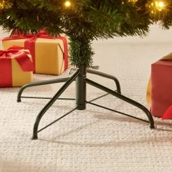 Pre-lit Artificial Green Spruce Christmas Tree With Warm White LED Lights (5ft To 8ft) -Garden Store XSMR 03 GRNWLED detail3