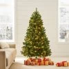 Pre-lit Artificial Green Spruce Christmas Tree With Warm White LED Lights (5ft To 8ft) 2 Pre-lit Artificial Green Spruce Christmas Tree With Warm White LED Lights (5ft To 8ft) -Garden Store XSMR 03 GRNWLED main